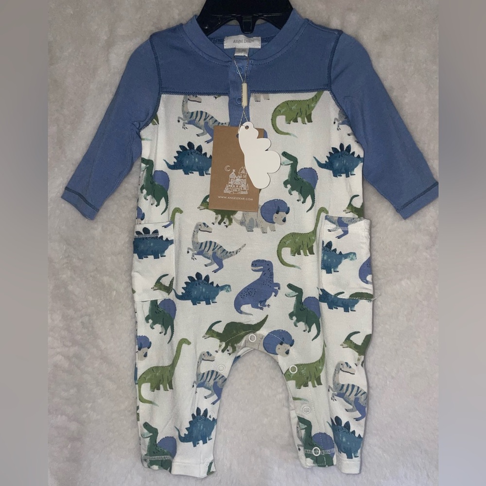 0-3 nwt angel dear play romper bamboo